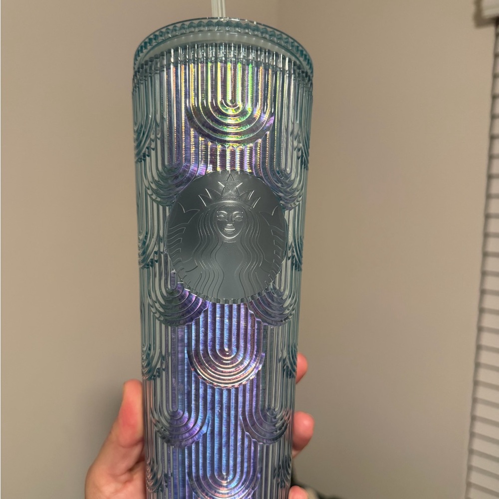 Starbucks Iridescent Blue-Purple Ombre Textured Tumbler